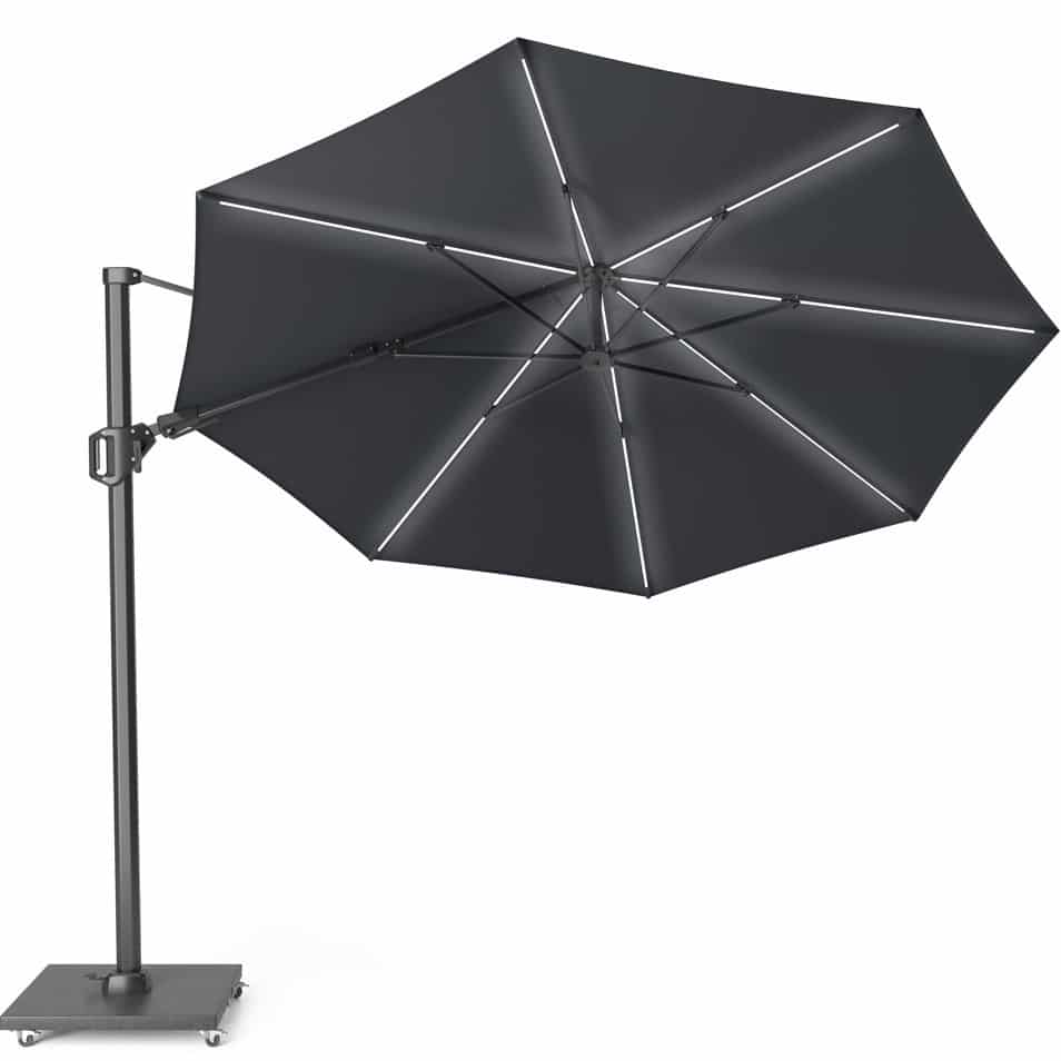 challenger t2 glow zweefparasol 350 cm rond antraciet