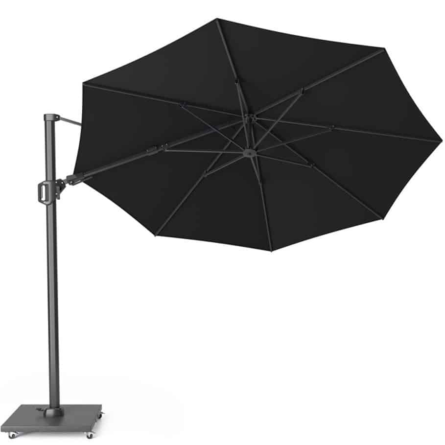 challenger t2 zweefparasol 350 cm rond zwart