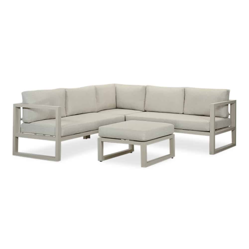 cordoba hoek loungeset 6 personen | aluminium | beige | 4 delig 228x228cm