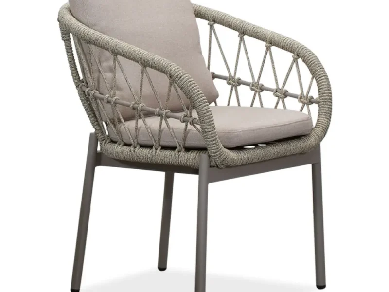 Dakota dining tuinstoel | touw + aluminium | beige