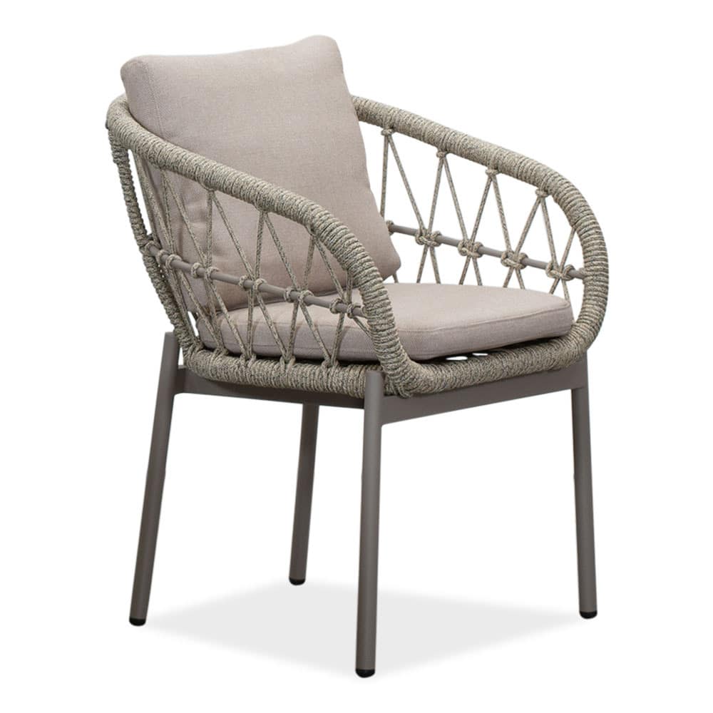 dakota dining tuinstoel | touw + aluminium | beige