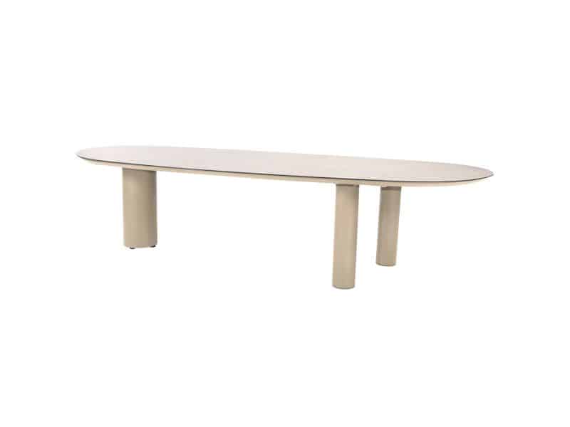 Denia dining tuintafel 290x110xH75 cm met 3 poten printed ceramic latte Taste 4SO