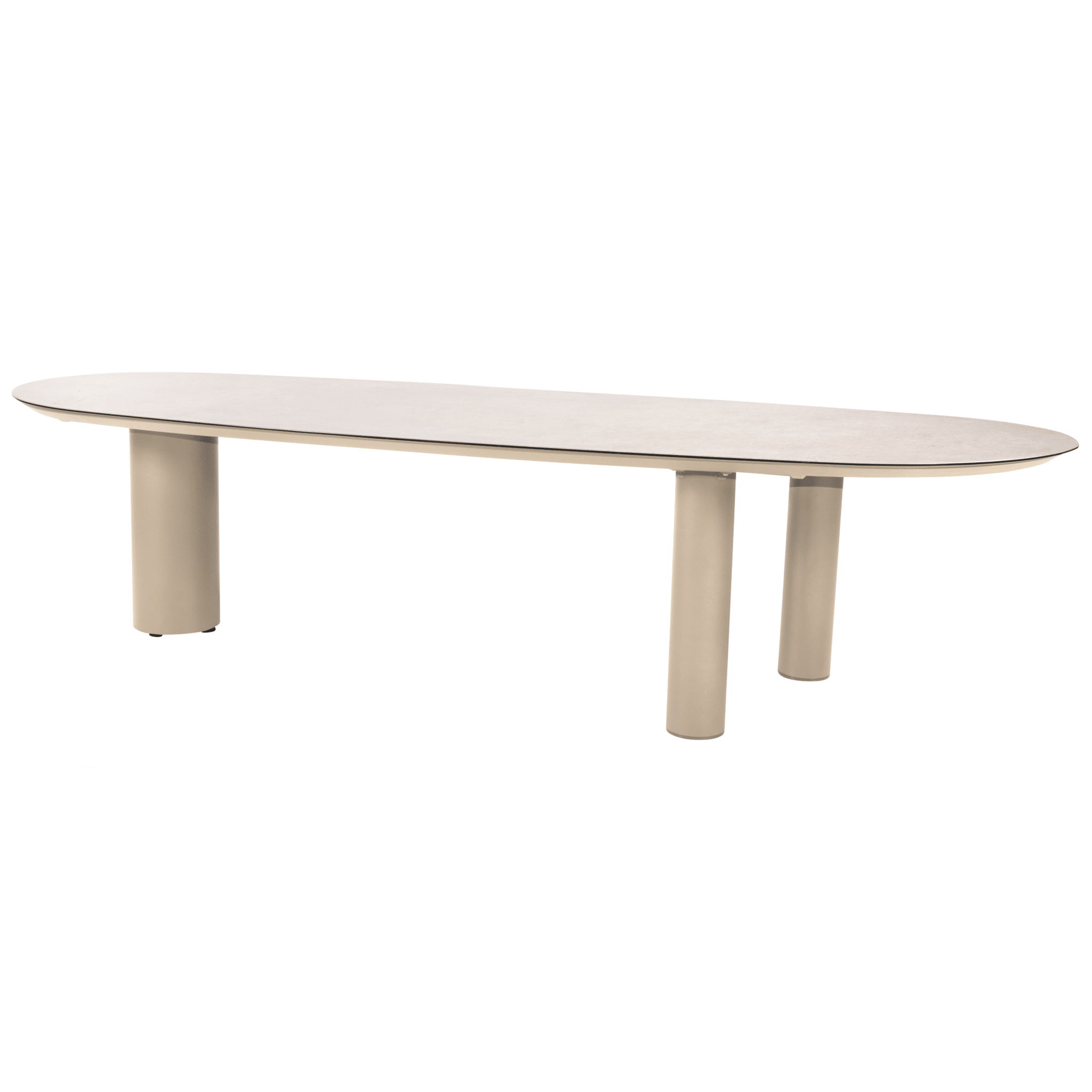 denia dining tuintafel 290x110xh75 cm met 3 poten printed ceramic latte taste 4so