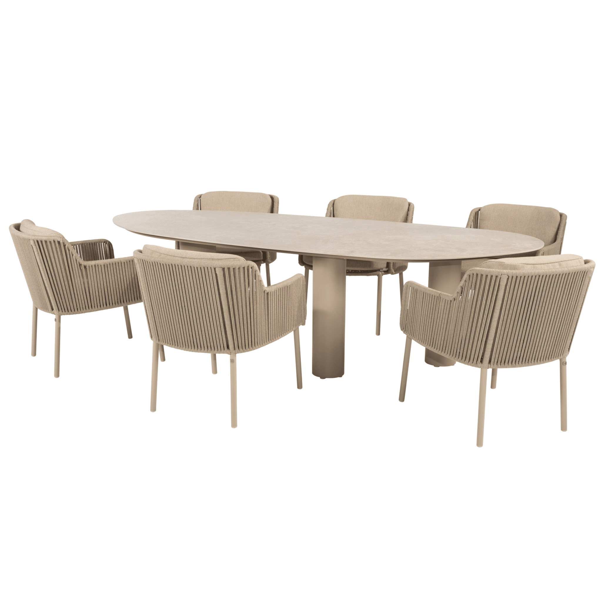 estate bernini dining tuinset 240x105xh75 cm mango 7 delig keramiek latte 4 seasons outdoor