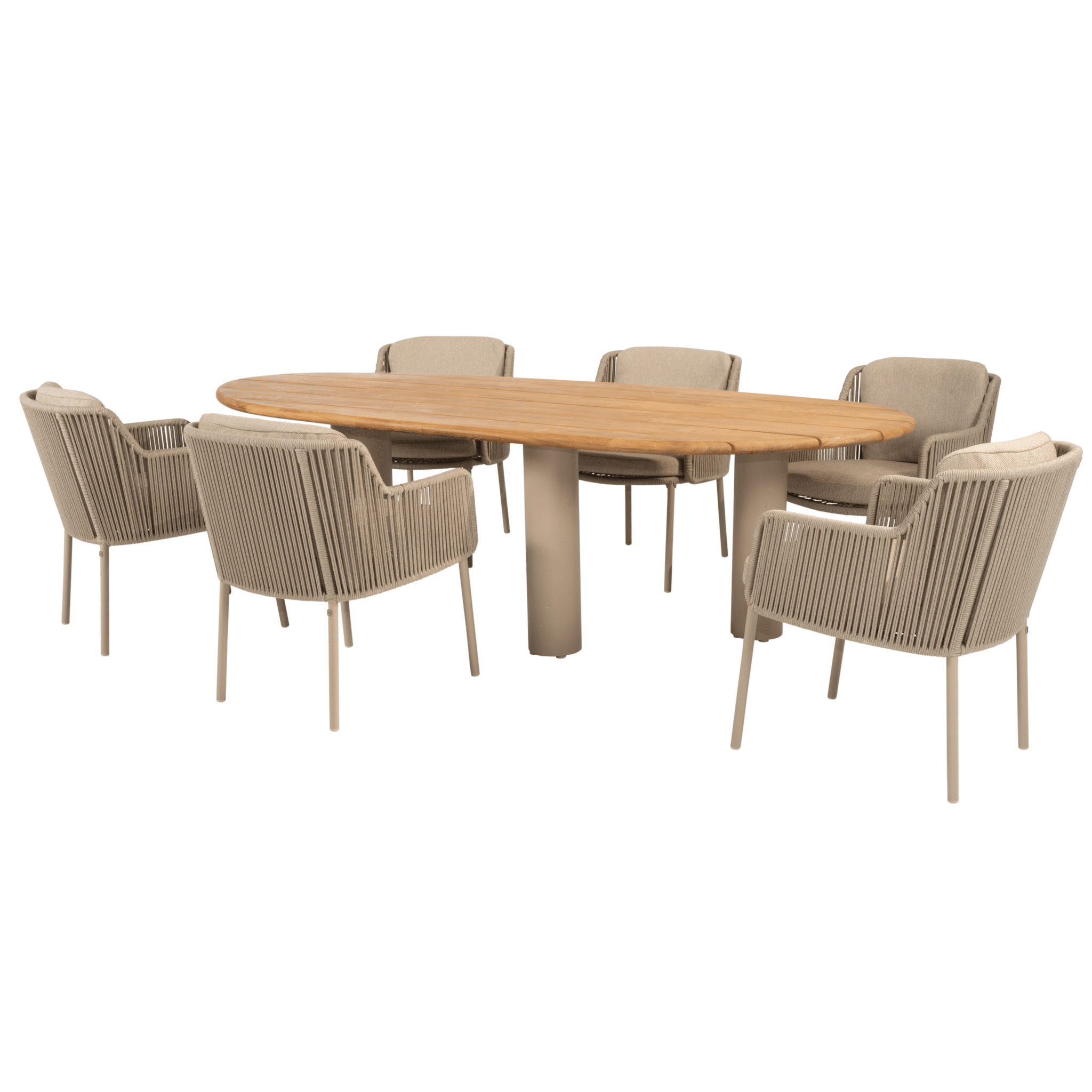 estate bernini dining tuinset 240x105xh75 cm mango 7 delig teak latte 4 seasons outdoor