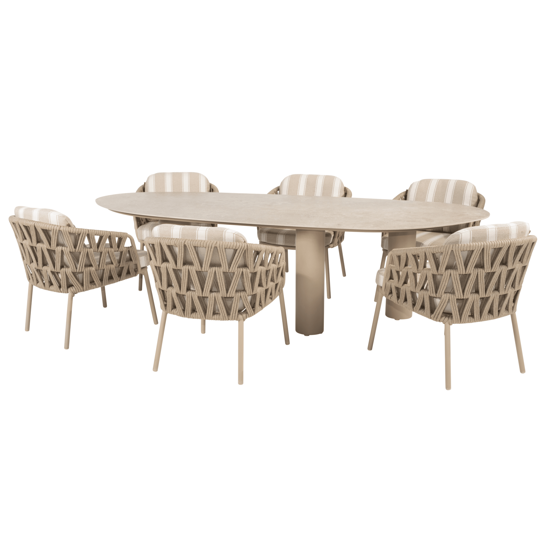 estate beverly dining tuinset 240x105xh75 cm mango 7 delig keramiek latte 4 seasons outdoor