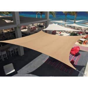 express schaduwdoek wind doorlatend vierkant beige 4.2 x 4.2 meter