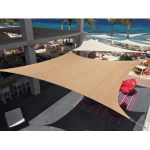 express schaduwdoek wind doorlatend vierkant beige 5.5 x 5.5 meter