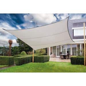 express schaduwdoek wind doorlatend vierkant zilvergrijs 4.2 x 4.2 meter