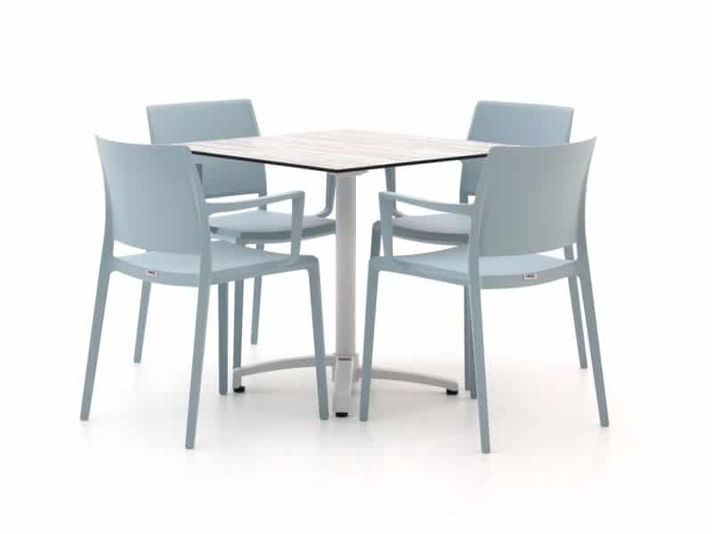 Forza Sile/Canzo 80cm dining tuinset 5-delig stapelbaar inklapbaar - Laagste prijsgarantie!
