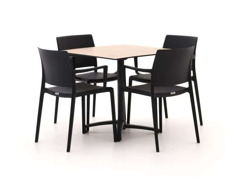 Forza Sile/Canzo 80cm dining tuinset 5-delig stapelbaar inklapbaar - Laagste prijsgarantie!