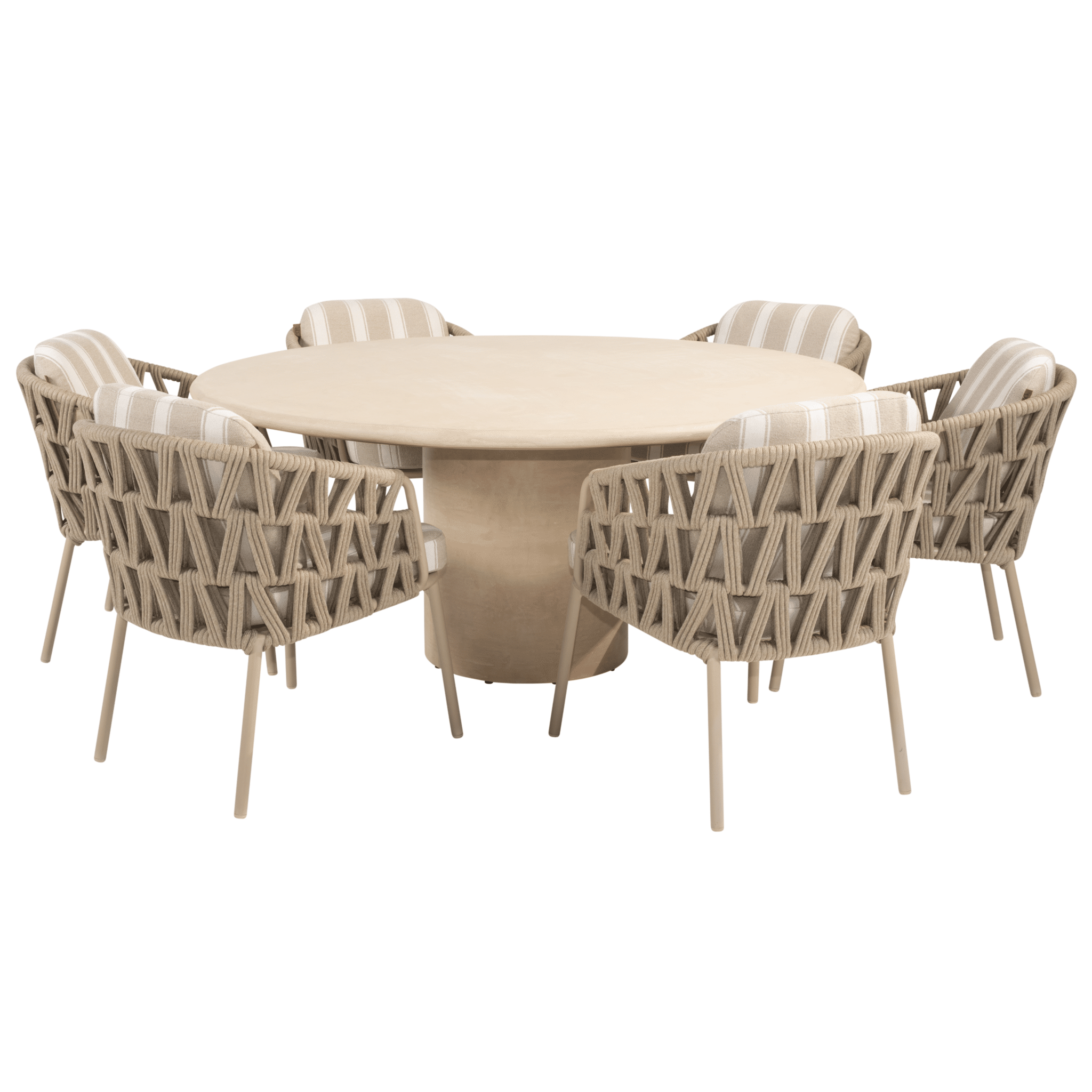 hampton beverly dining tuinset 160xh75 cm rond 7 delig mortex latte 4 seasons outdoor