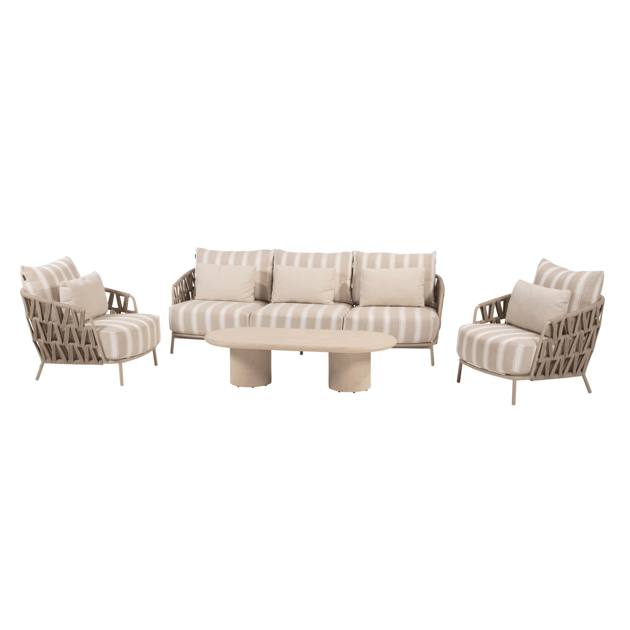 hampton beverly stoel bank loungeset 4 delig latte 4 seasons outdoor