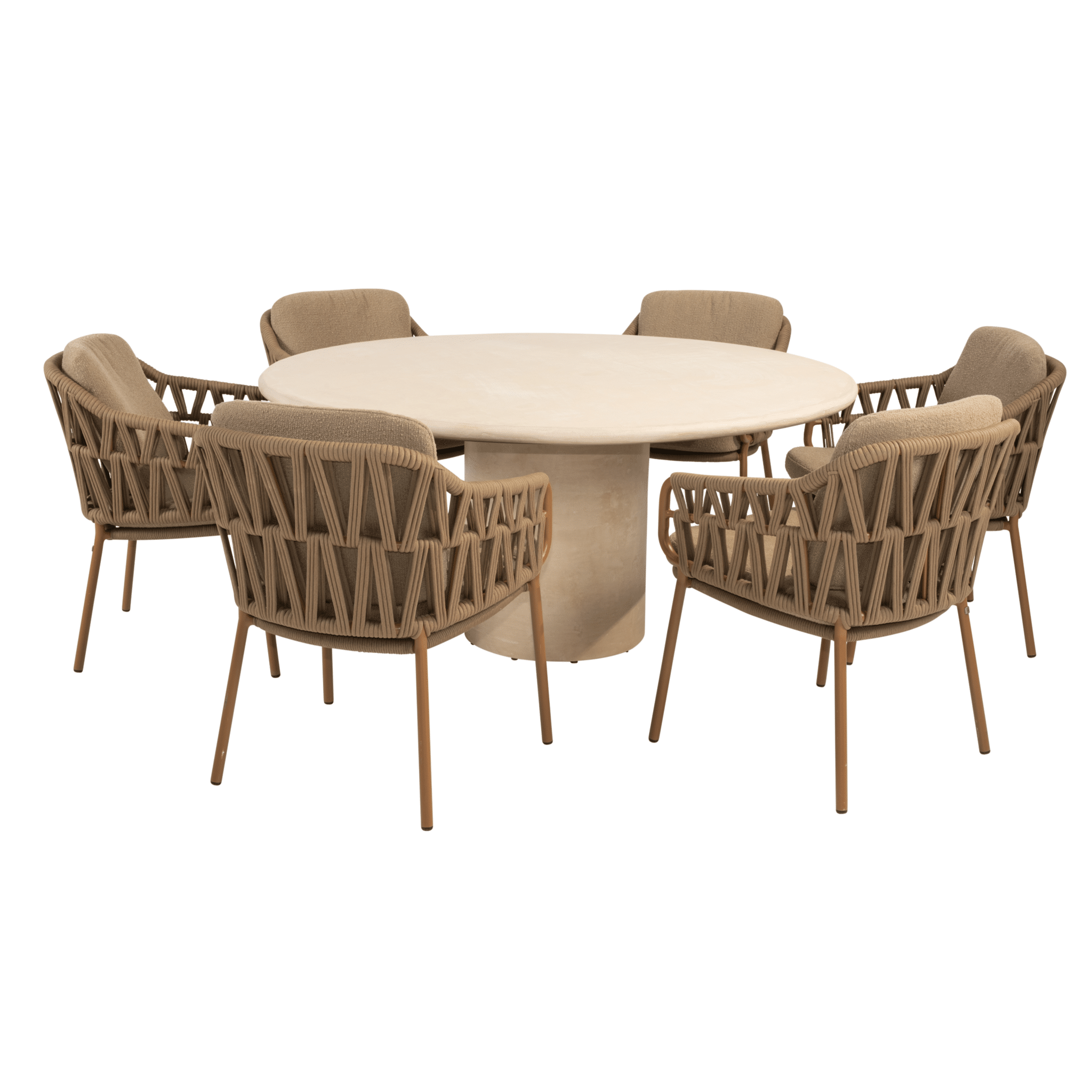 hampton biarritz dining tuinset 160xh75 cm rond 7 delig mortex amber 4 seasons outdoor