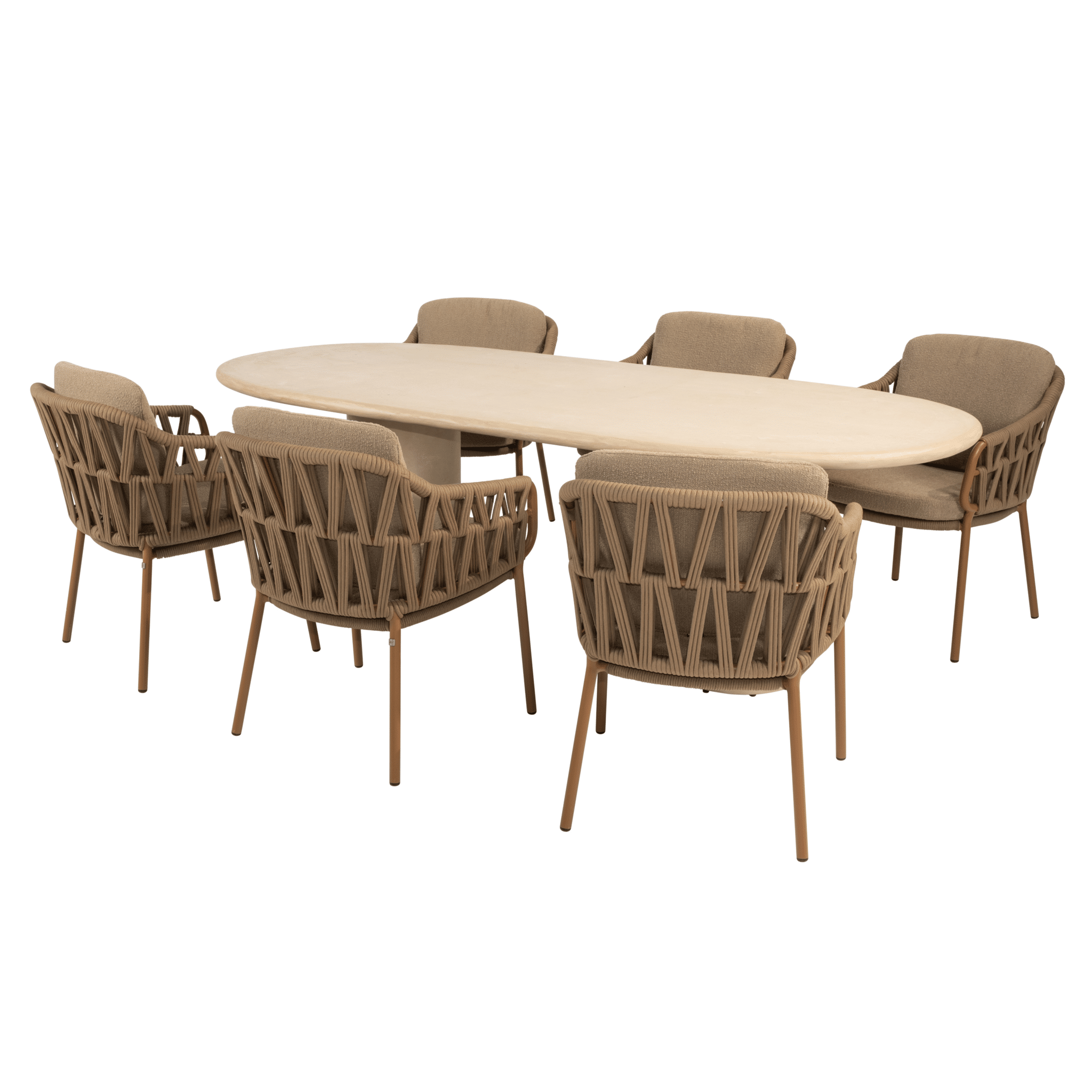 hampton biarritz dining tuinset 240x105xh75 cm 7 delig mortex amber 4 seasons outdoor