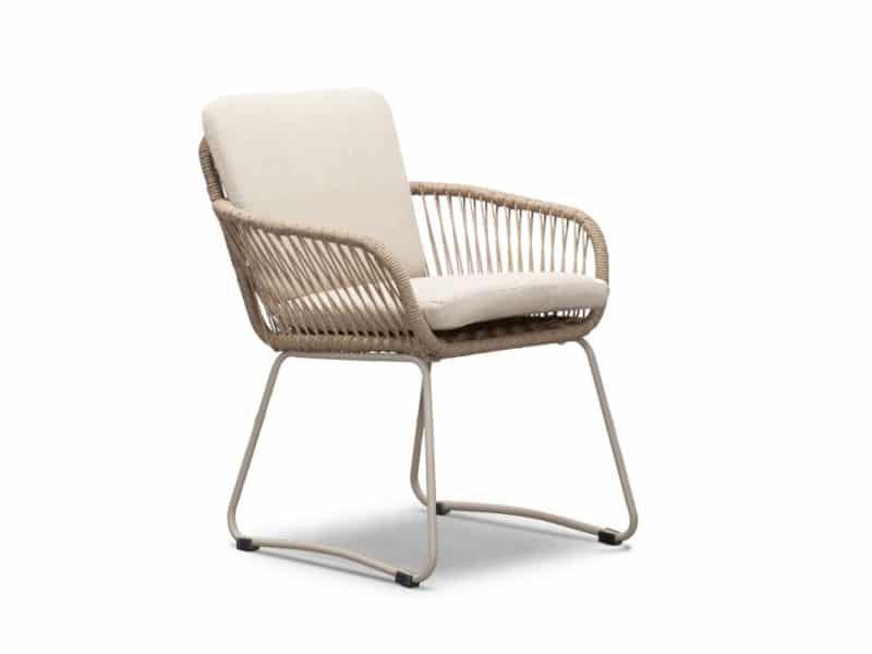 Harper dining tuinstoel | touw + RVS | Sahara Dust