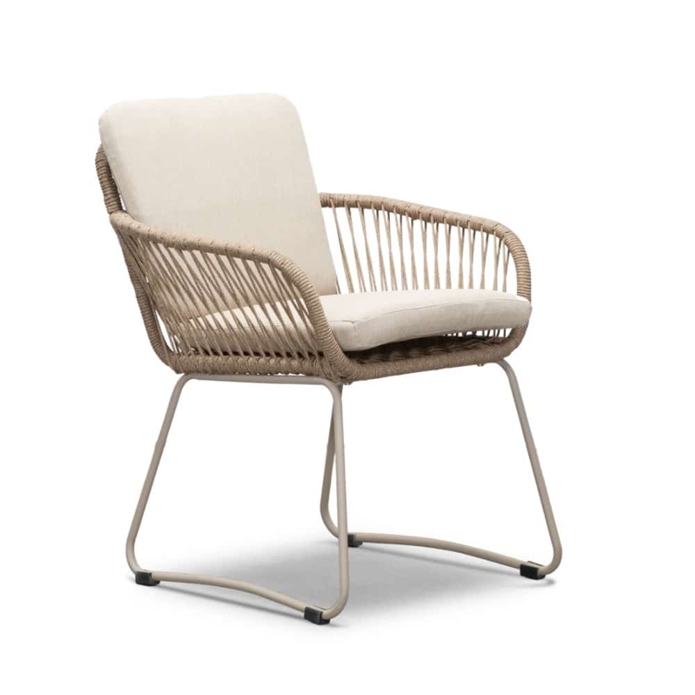 harper dining tuinstoel | touw + rvs | sahara dust