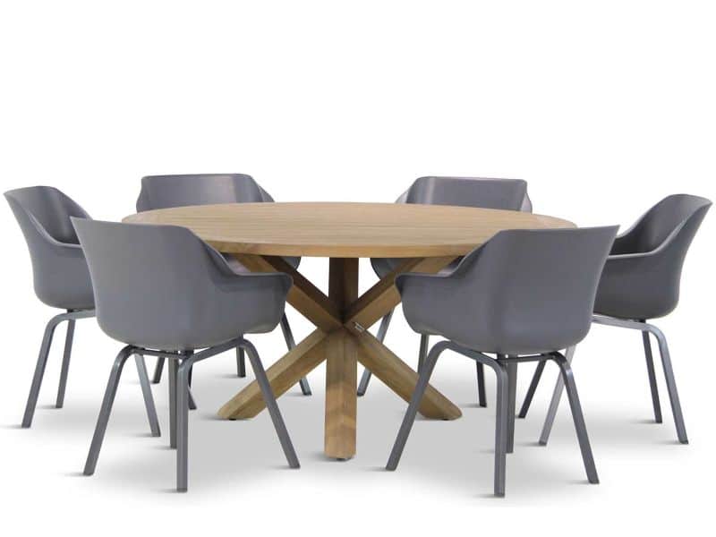 Hartman Sophie element/Sand City rond 160 cm dining tuinset 7-delig