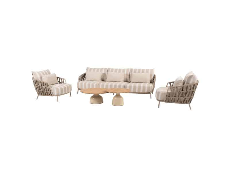 June Beverly stoel bank loungeset 5 delig latte 4 Seasons Outdoor
