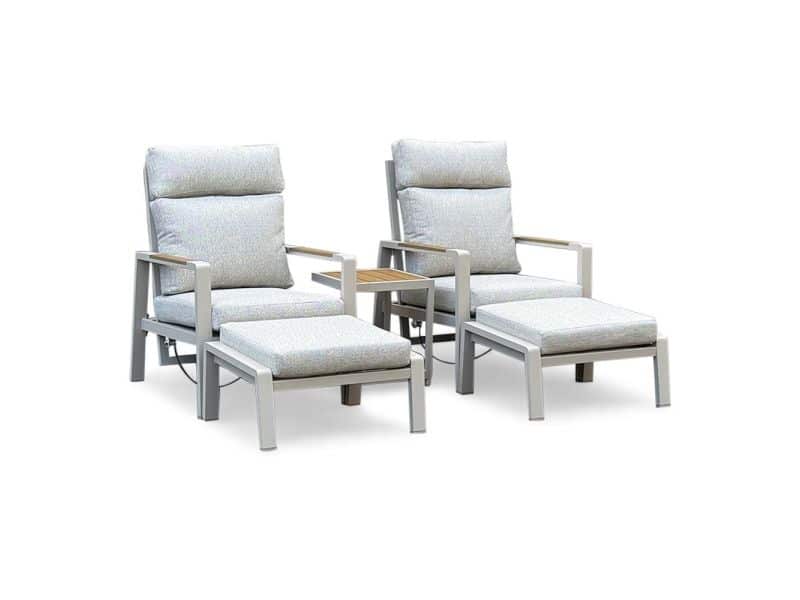 Manhattan lounge balkonset 2 personen | aluminium + polywood | beige | 5-delig