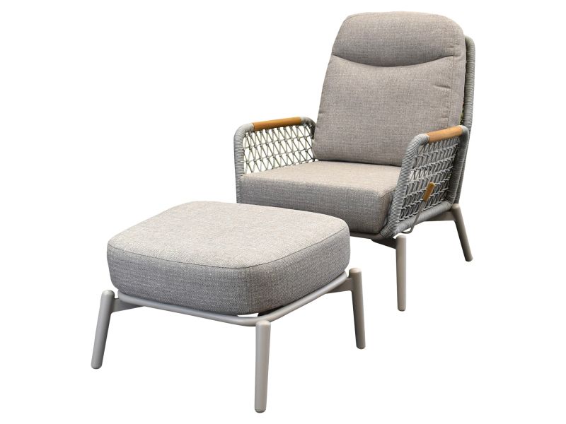 Monza balkonset 2 delige verstelbaar latte rope