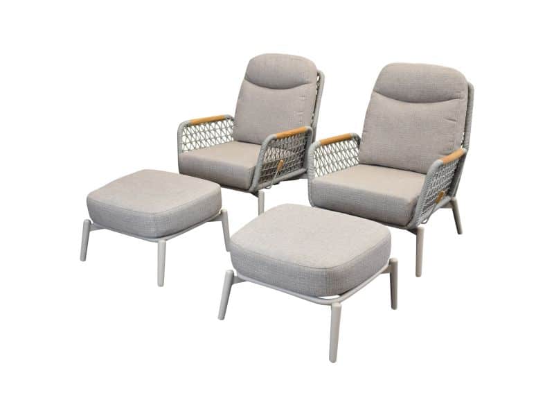 Monza balkonset 4 delig verstelbaar latte rope