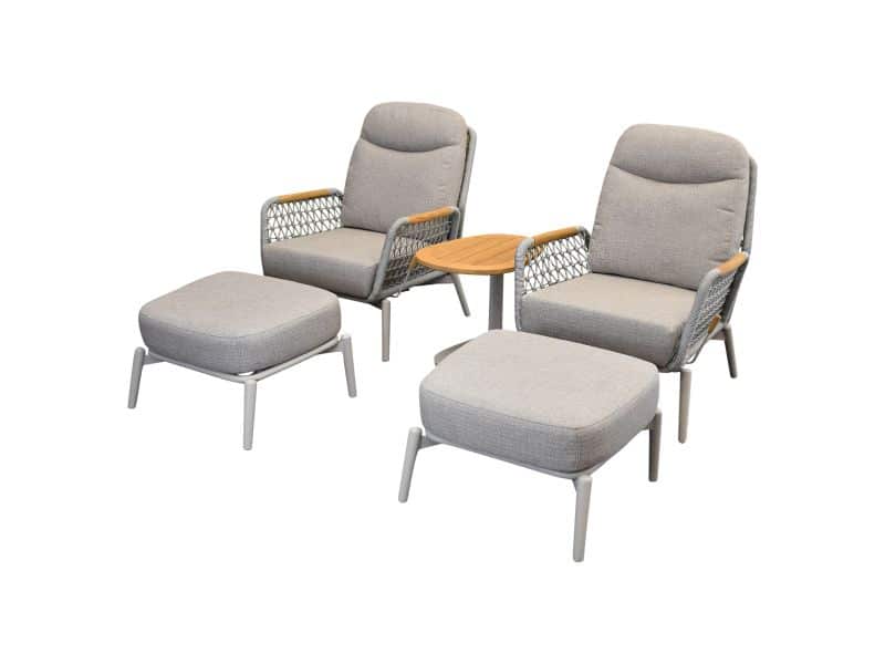 Monza balkonset 5 delig verstelbaar latte rope