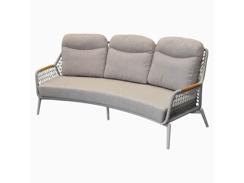 Monza lounge 3-zitsbank aluminium latte