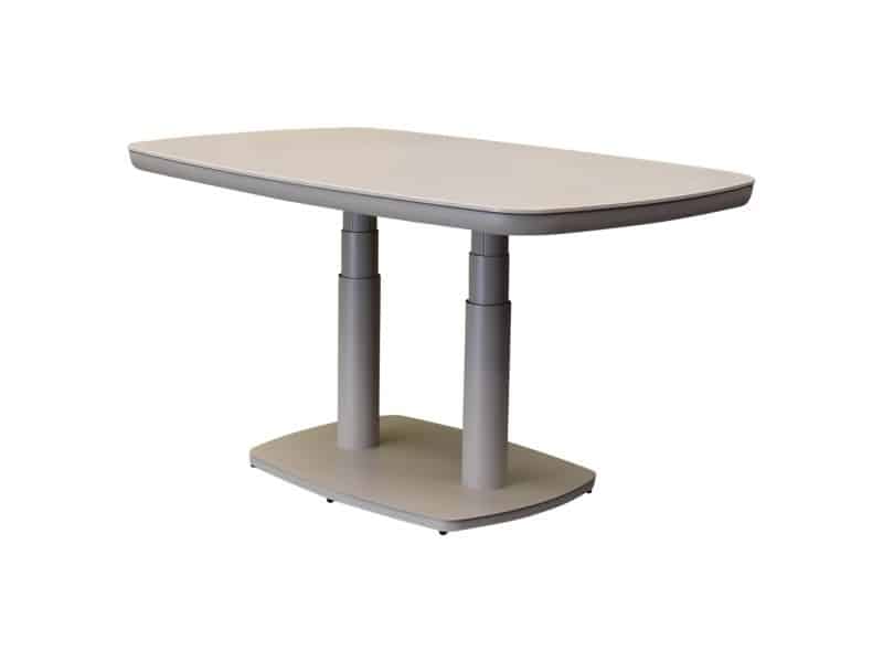 Monza lounge-dining tafel 135x85xH51-72 cm in hoogte verstelbaar aluminium latte