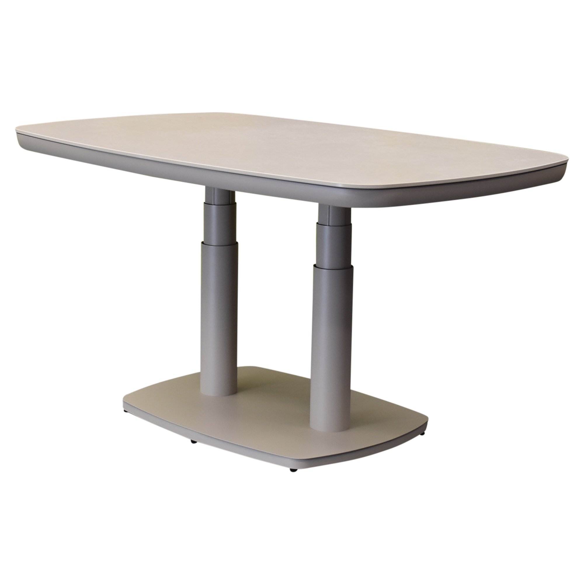 monza lounge dining tafel 135x85xh51 72 cm in hoogte verstelbaar aluminium latte
