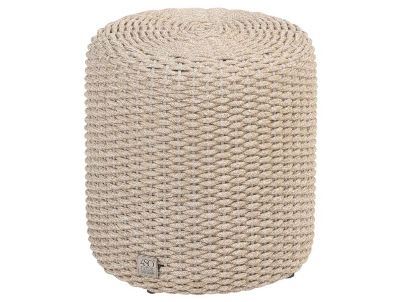 Muffin poef 40xH42 cm rond rope latte 4 Seasons Outdoor