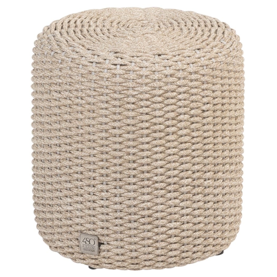 muffin poef 40xh42 cm rond rope latte 4 seasons outdoor