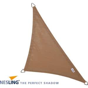 nesling coolfit schaduwdoek driehoek 90 graden zand 4 x 4 x 5.7 meter