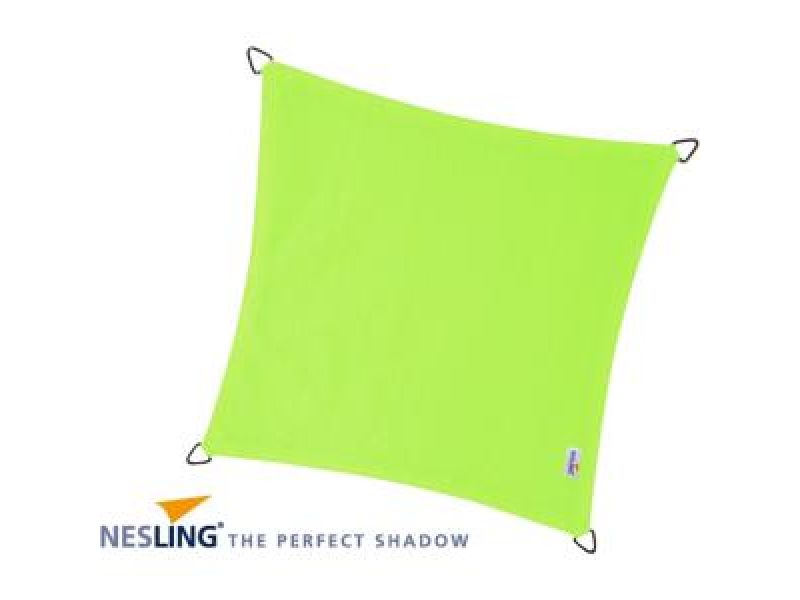 Nesling Coolfit schaduwdoek vierkant lime groen 3.6 x 3.6 x 3.6 meter