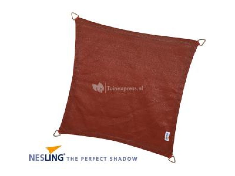 Nesling Coolfit schaduwdoek vierkant terracotta 3.6 x 3.6 x 3.6 meter