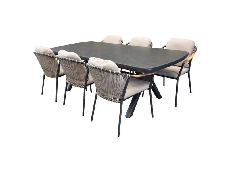 Nova Vespera dining tuinset 220x100xH74 cm antraciet