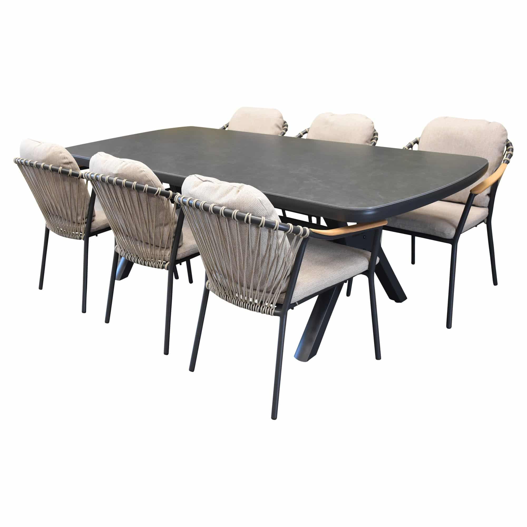 nova vespera dining tuinset 220x100xh74 cm antraciet