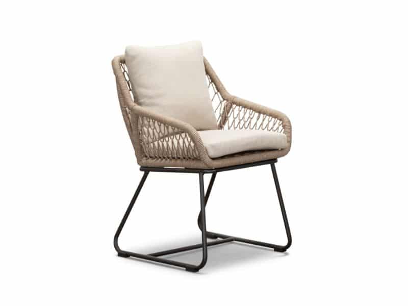 Portofino dining tuinstoel | touw + aluminium | Sahara Dust