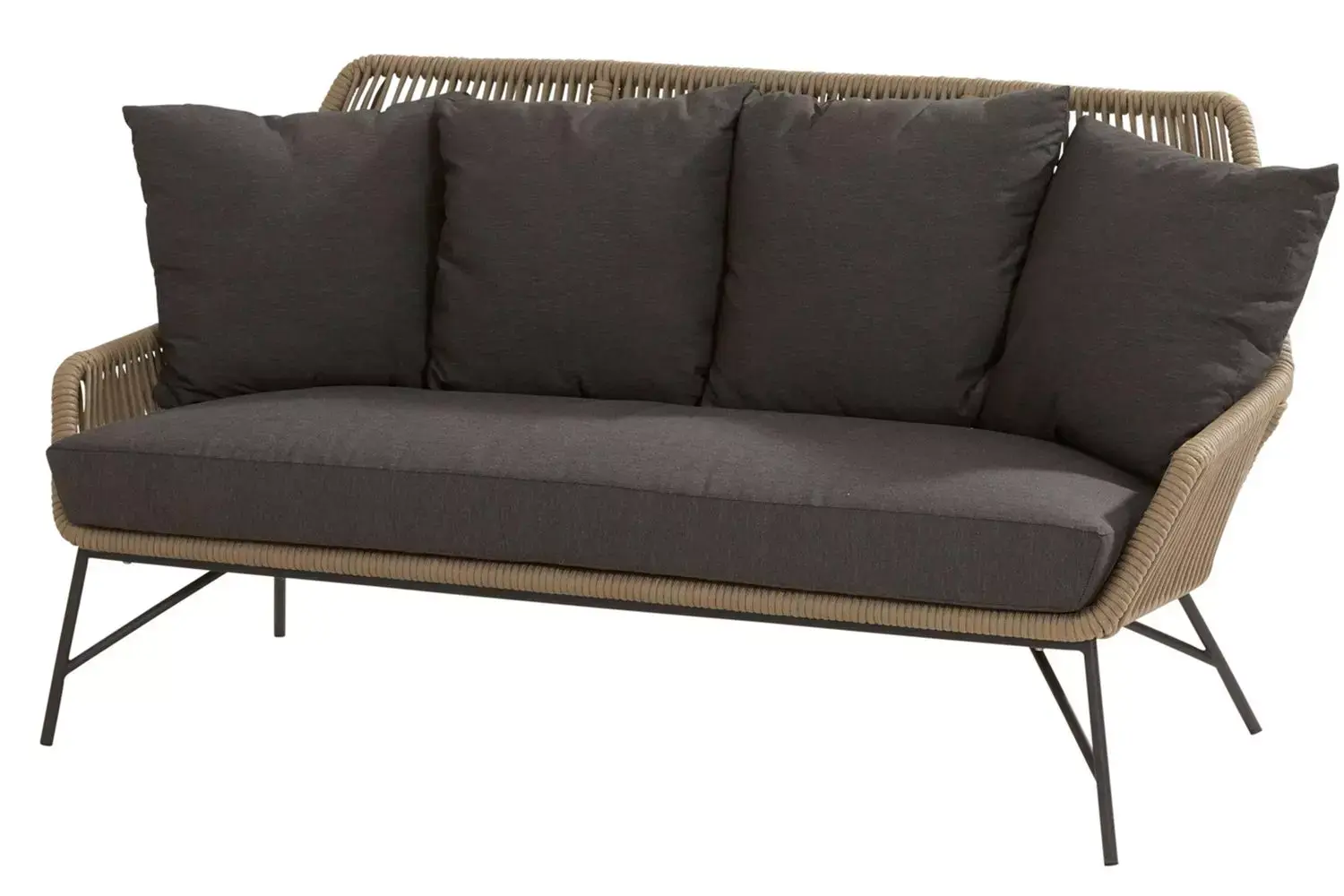 ramblas living bench 2.5 seaters taupe with 5 cushions