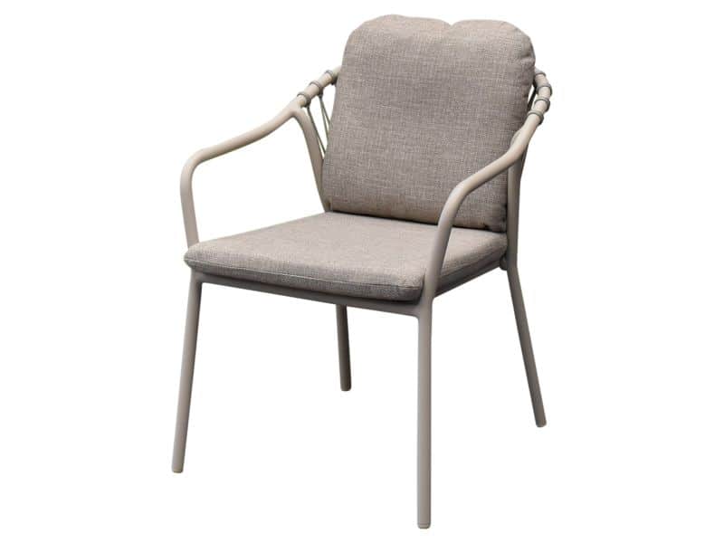 Sandora dining tuinstoel aluminium latte stapelbaar