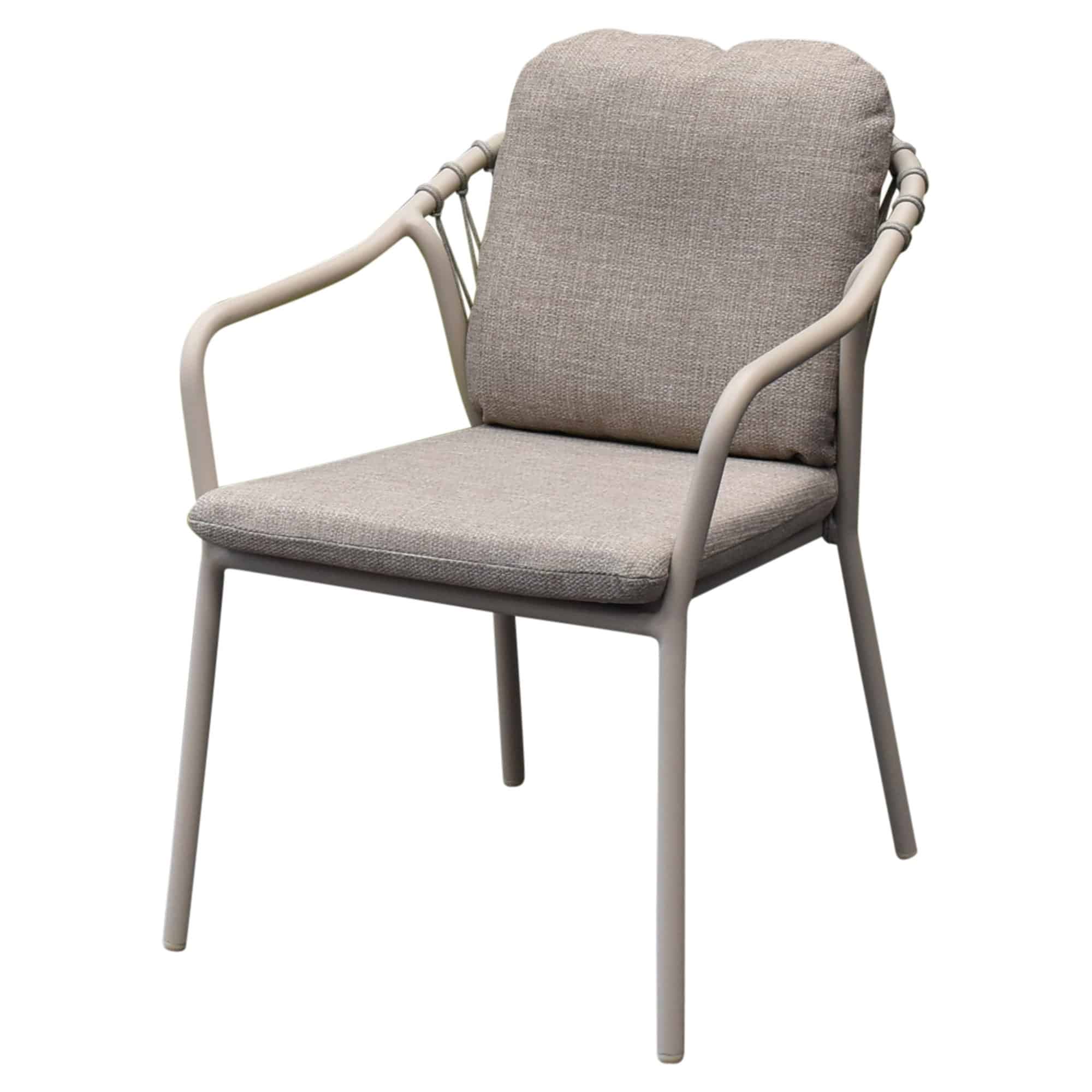 sandora dining tuinstoel aluminium latte stapelbaar