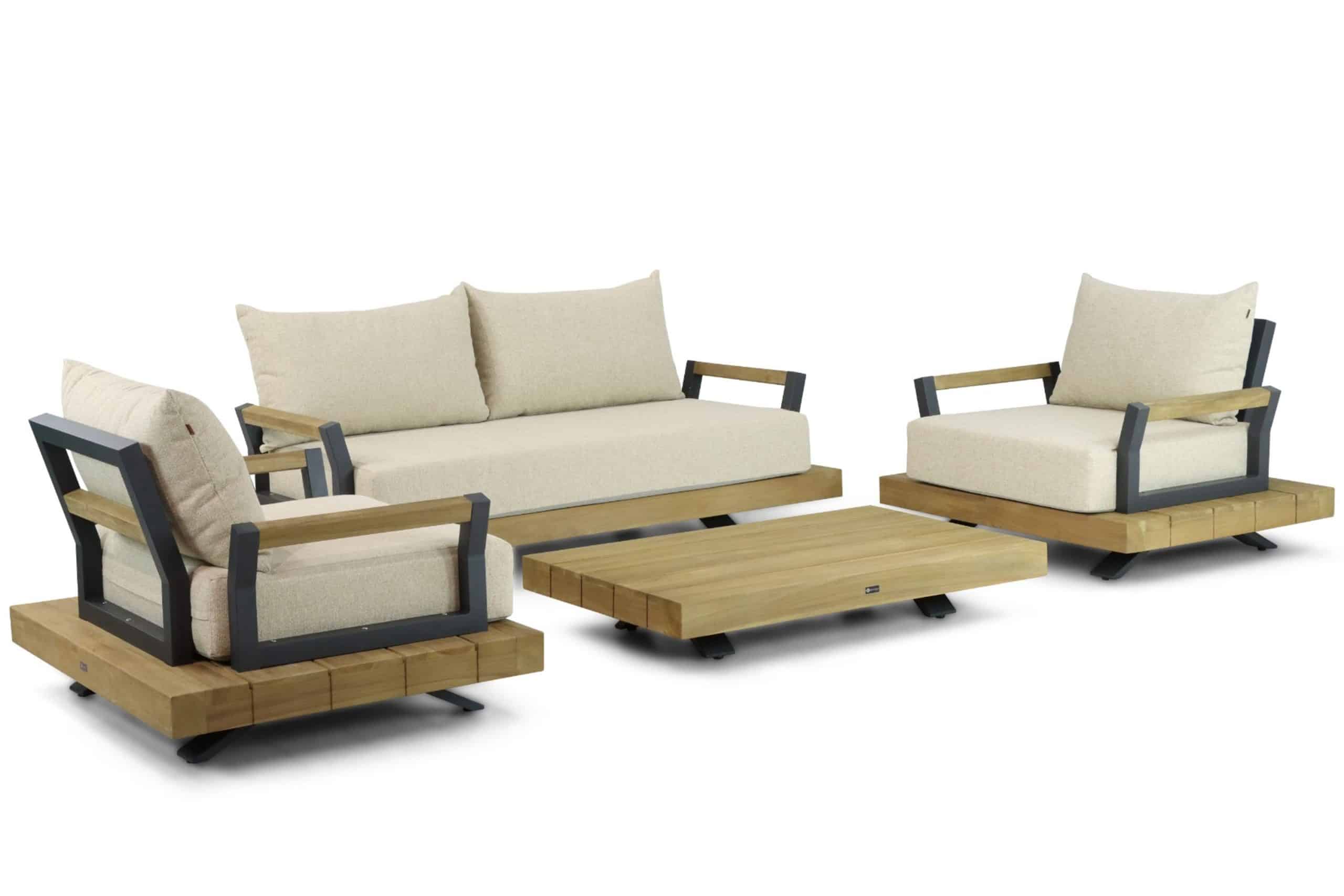 santika supreme/supralux 130 cm stoel bank loungeset 4 delig