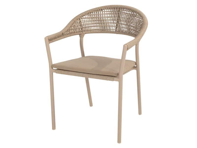 Sienna stapelbare dining tuinstoel rope venao latte Taste 4SO