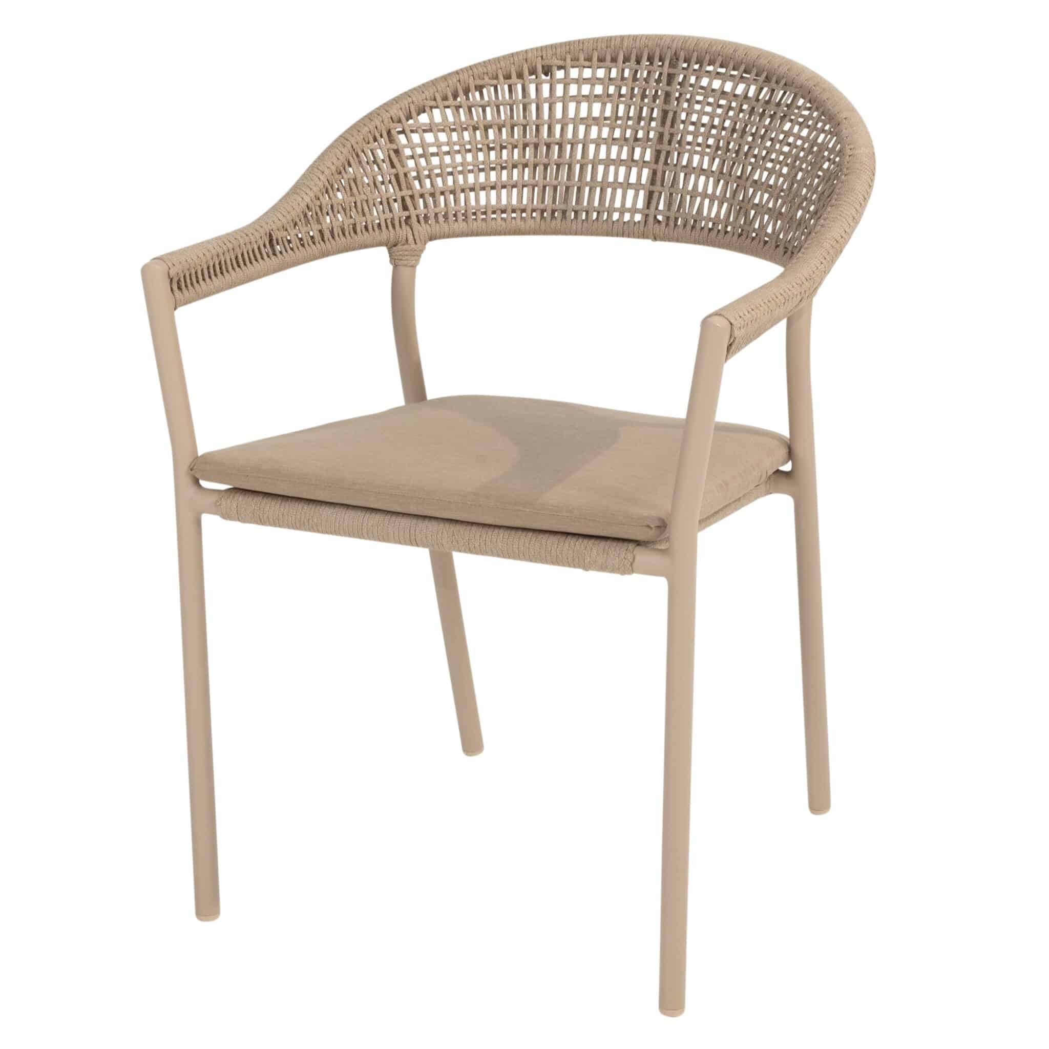 sienna stapelbare dining tuinstoel rope venao latte taste 4so