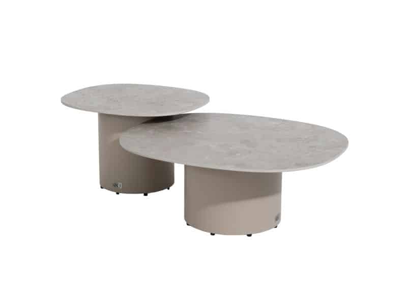 Sofie lounge tuintafels set van 2 keramisch blad latte 4 Seasons Outdoor