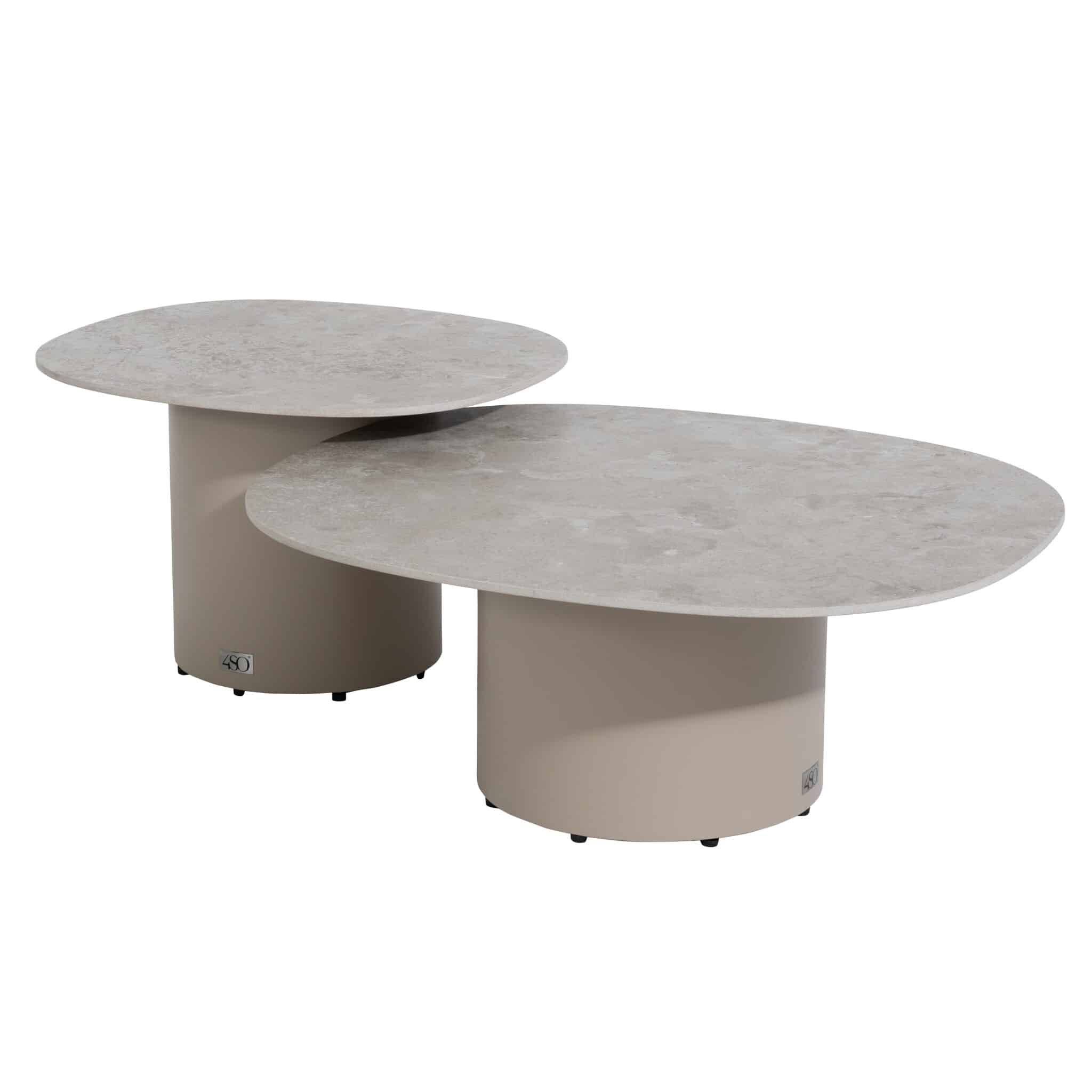 sofie lounge tuintafels set van 2 keramisch blad latte 4 seasons outdoor