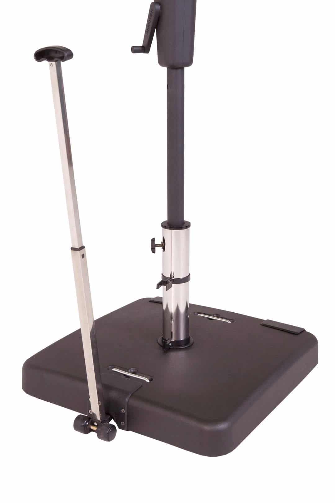 universele stokparasolvoet madison 50kg ‘luxe black’ met trekstok, geschikt voor alle stokparasols madison