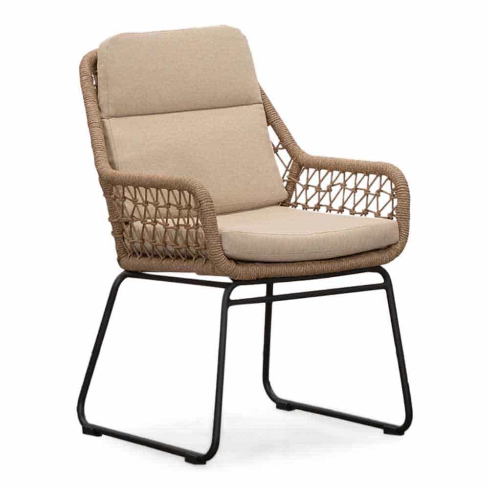 valencia dining tuinstoel | touw + aluminium | sahara dust