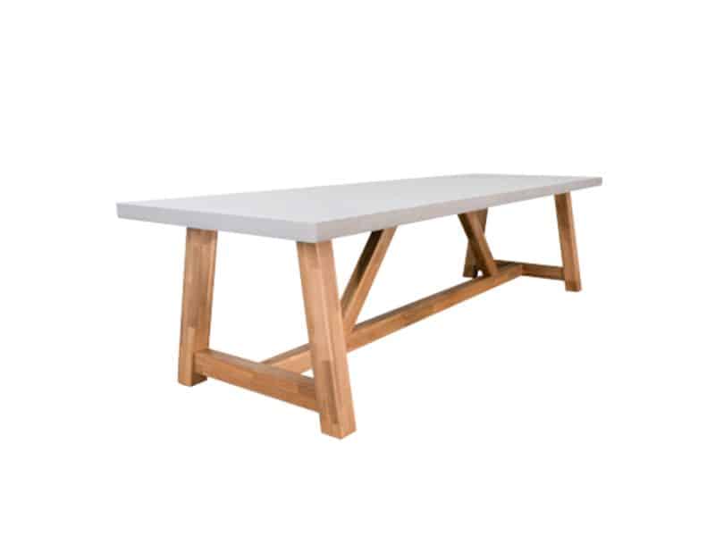 Veltis dining tuintafel 8 personen | polystone + hardhout | betonlook | 300cm