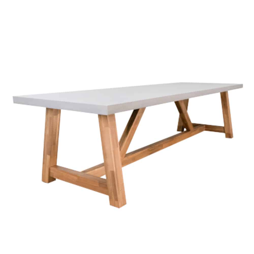 veltis dining tuintafel 8 personen | polystone + hardhout | betonlook | 300cm